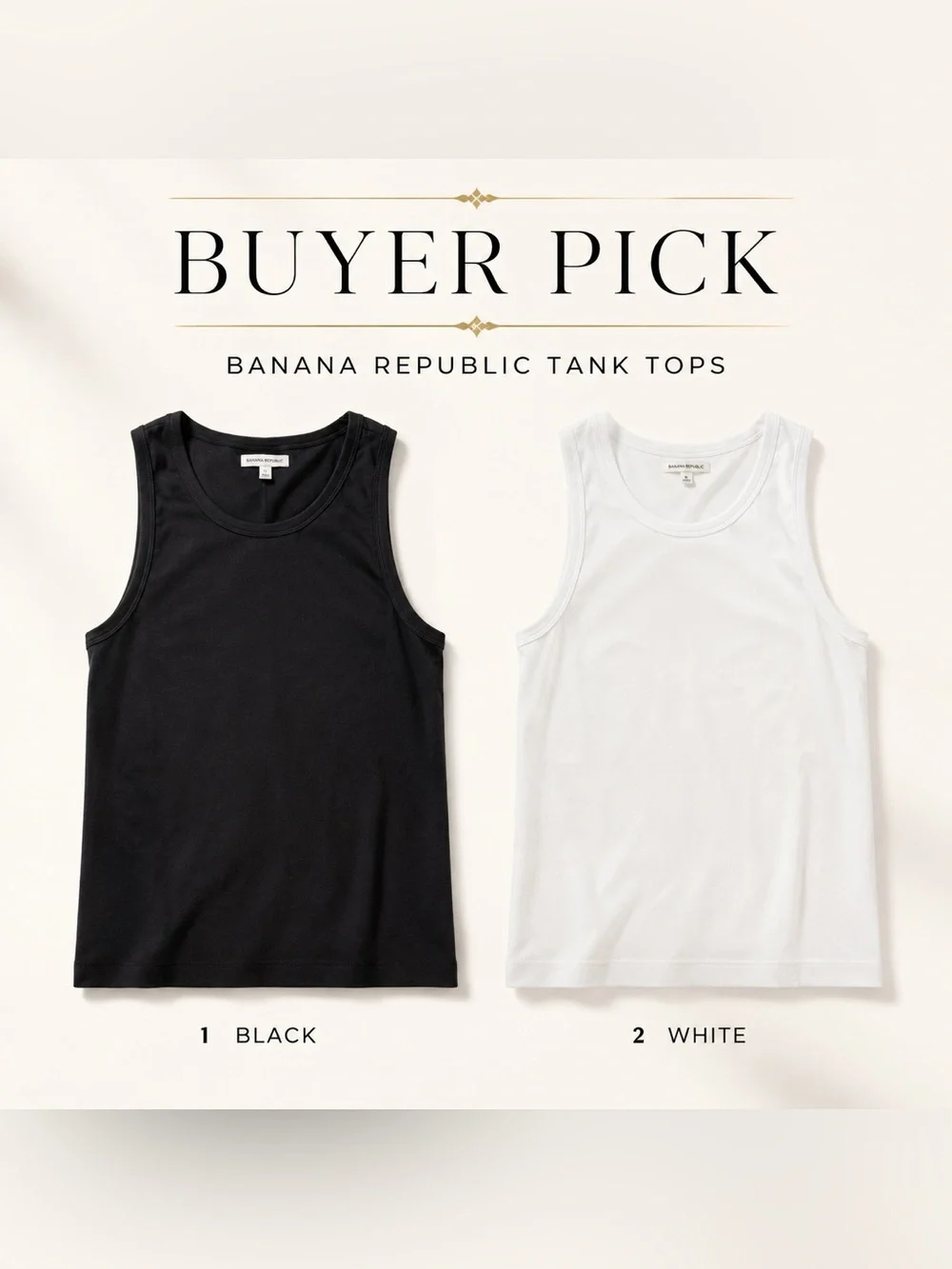 Banana Republic Classic Tank Top - Black or White - Buyer Pick - Still in stores